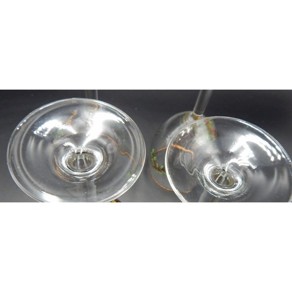 Spode Christmas Tree Wine Water Glasses Goblets Gold Trim 7-1/2 Inch Set of 4 - Picture 12 of 13